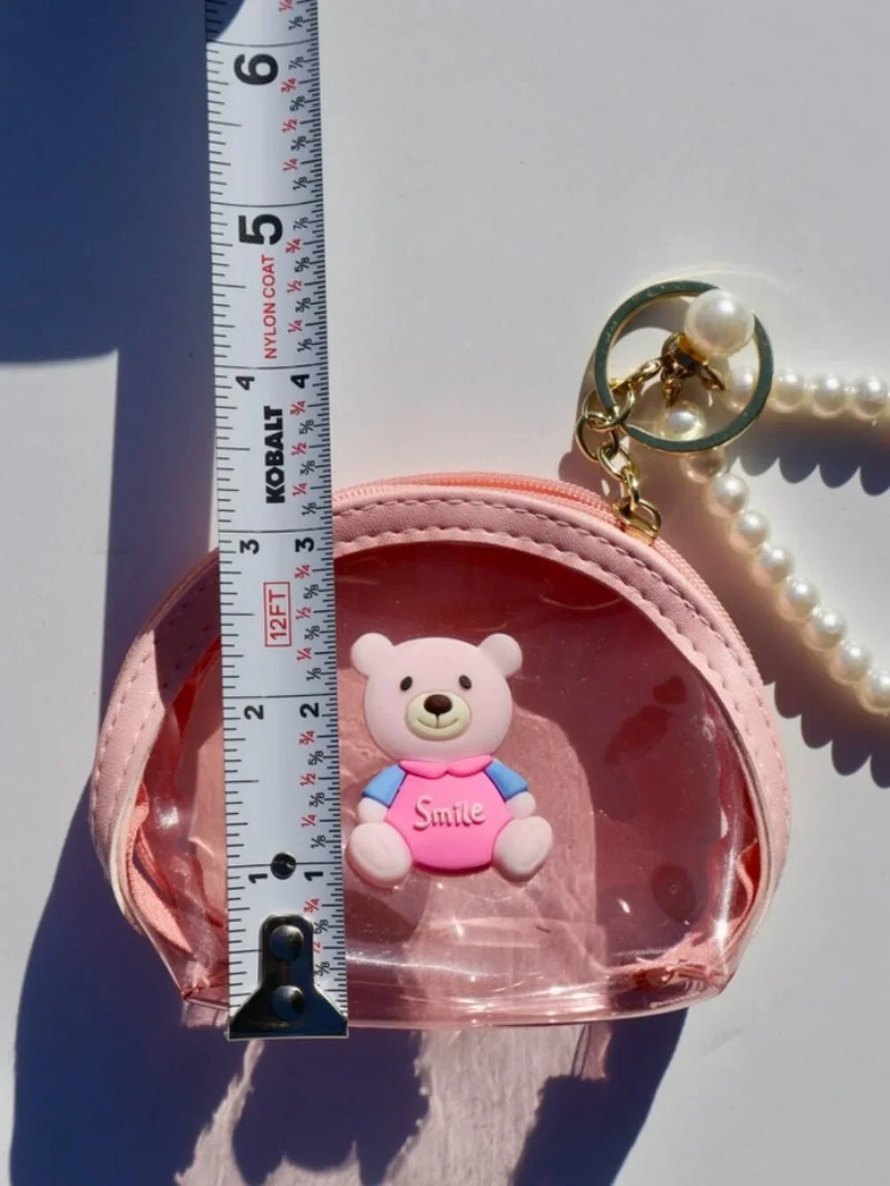 NWOT Pink Bear Coin Purse Keychain - Picture 4 of 5